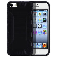 Insten Hard Hybrid Rubberized Silicone Cover Case For Apple iPhone 5/5S/SE - Black walmart_id 933258375
