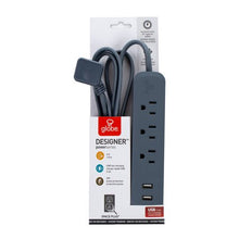 Globe Electric 1625 Watt Designer Series 6-ft 3-Outlet Black USB Surge Protector Power Stripwalmart_id 460192486