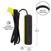 Globe Electric 1625 Watt Designer Series 6-ft 3-Outlet Black USB Surge Protector Power Stripwalmart_id 460192486