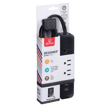 Globe Electric 1625 Watt Designer Series 6-ft 3-Outlet Black USB Surge Protector Power Stripwalmart_id 460192486