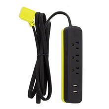 Globe Electric 1625 Watt Designer Series 6-ft 3-Outlet Black USB Surge Protector Power Stripwalmart_id 460192486