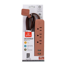 Globe Electric 1625 Watt Designer Series 6-ft 3-Outlet Black USB Surge Protector Power Stripwalmart_id 460192486