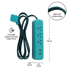 Globe Electric 1625 Watt Designer Series 6-ft 3-Outlet Black USB Surge Protector Power Stripwalmart_id 460192486