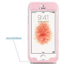 iPhone SE Case,ULAK iPhone 5S Case, 3 in 1 PC+Silicone Hybrid Shock-Absorbing Anti-slip Cover for iPhone 5 5S SE, Rose gold + Rose gold walmart_id 51005291