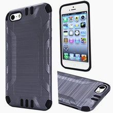 Insten Hard Hybrid Rubberized Silicone Cover Case For Apple iPhone 5/5S/SE - Black walmart_id 933258375