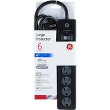 GE 6-Outlet Power Strip Surge Protector, 4ft. Cord, Safety Covers, Black, 33659 walmart_id 52170376