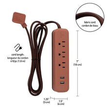 Globe Electric 1625 Watt Designer Series 6-ft 3-Outlet Black USB Surge Protector Power Stripwalmart_id 460192486