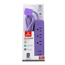 Globe Electric 1625 Watt Designer Series 6-ft 3-Outlet Black USB Surge Protector Power Stripwalmart_id 460192486