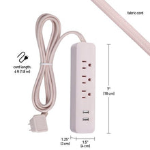 Globe Electric 1625 Watt Designer Series 6-ft 3-Outlet Black USB Surge Protector Power Stripwalmart_id 460192486