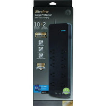 GE UltraPro 10-Outlet 2-Port USB Surge Protector, 4-Foot Cord, Black, 37746 walmart_id 807717277