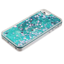 iPhone SE Case, iPhone 5S Case, by Insten Hearts Green Quicksand Glitter Hybrid Hard/TPU Protective Case Cover For Apple iPhone SE / 5 / 5S walmart_id 126096765