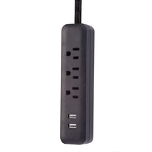 Globe Electric 1625 Watt Designer Series 6-ft 3-Outlet Black USB Surge Protector Power Stripwalmart_id 460192486