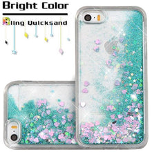 iPhone SE Case, iPhone 5S Case, by Insten Hearts Green Quicksand Glitter Hybrid Hard/TPU Protective Case Cover For Apple iPhone SE / 5 / 5S walmart_id 126096765