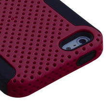 Insten Astronoot Mesh Hard Hybrid Rubber Coated Silicone Cover Case For Apple iPhone 5/5S/SE - Red/Black walmart_id 781971341