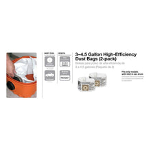 High-Efficiency Dust Bags for 3.0 Gal. to 4.5 Gal. Wet Dry Vacs (12-Pack)