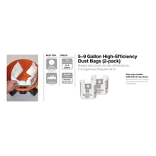 High-Efficiency Dust Bags for 6 Gal. to 9 Gal. Wet Dry Vacs and 5 Gal. to 8 Gal. Shop-Vac Wet Dry Vacs (6-Pack)