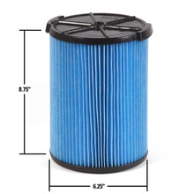 3-Layer Fine Dust Pleated Paper Filter for 5.0 Plus Gal. RIDGID Wet Dry Vacs