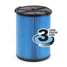 3-Layer Fine Dust Pleated Paper Filter for 5.0 Plus Gal. RIDGID Wet Dry Vacs
